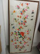 A framed and glazed 20th century silk thread embroidery 'one hundred children'.