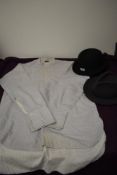 A gents vintage trilby, a bowler hat and a striped 1940s collarless shirt.