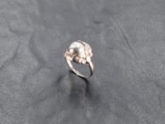A Georg Jensen (Denmark) 830 grade white metal ring, design number 11B, ring size P, 3.6grams