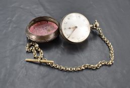 A George III silver pair cased key wound verge fusee pocket watch bearing name Rich Wilson Liverpool