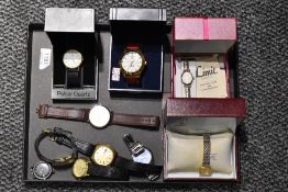 A selection of wrist watches including Pulsar, Ascot, Accurist, Sekonda Rotary etc