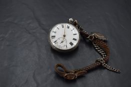 A Victorian silver key wound pocket watch bearing no:8119 to mechanism having Roman numeral dial