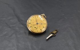 A lady's 18ct gold key wound pocket watch of slim form bearing name Leroy Geneve to movement and