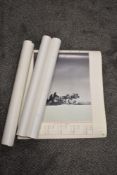 A selection of vintage Unipart glamour calendars, 1970s/1980s, all now rolled and mainly stored in
