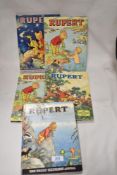 Five vintage 1960s/70s Rupert annuals