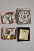 Two vintage Stratton compacts, two watches and similar.