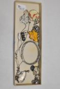 A small lot of costume jewellery, to include silver tone bracelet, vintage enamelled brooch etc.