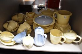 A large collection of Woods ware jasmine, including tureens, jugs, tea pot, bowls and more.