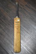 A vintage Slazenger cricket bat, Len Hutton facsimile autograph.