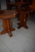 A pair of Colin 'Beaverman' Almack African hardwood occasional tables, of octagonal form with