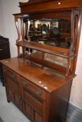 A late Victorian mahogany mirror backed sideboard