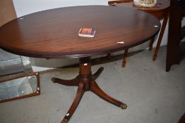 An interesting reproduction Regency style coffee/dining table having adjustable height mechanism,
