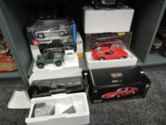 Six 1:18 and similar scale models, Burago Mercedes Benz 300 SLR, Maisto Mercedes Benz 300 SLR,