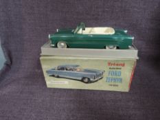 A Triang Minic Electric Battery Operated 1:20 scale plastic model, Ford Zephyr in green with cream