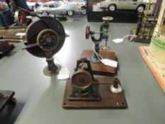Two 1920's/1930's Bing Live Steam Accessories, Pillar Drill and Grindstone along with a DC Model