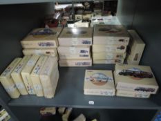 A shelf of twenty one modern Corgi Classic diecasts, all two bus sets and boxed