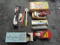 A collection of 1960's and later Toys, Quercetti Torino Missile Tor, Triang Minic Crash Truck,