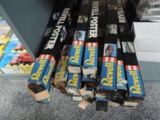 A collection of approx thirty 1980's Revell Posters, Trains, Racing Cars etc, all in card boxes