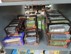A collection of approx Fifty EFE 1:76 scale diecast Buses, all boxed