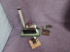 A 1920's Bing Live Steam Plant along with a Grind Stone and Fan