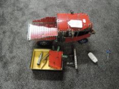 A Meccano Steam Wagon having Mamod and Electric Motors along with a Marklin Motor