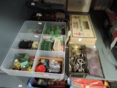 A collection of mixed Toys including Britains plastic Gate, Stile and Walls boxed set, Britains
