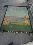 A large original portrait Isle of Man Advertising Poster after P.Chisolm, Pleasure Island, having