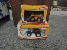 Two Joal diecasts, 1:25 scale 20005JO Mustang 2105 Skid Steer and 1:32 scale 174 Valtra S Series,