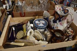 A Mason's 'Mandalay' jug, a Losol Ware 'Papillon' biscuit barrel AF, a set of decorative