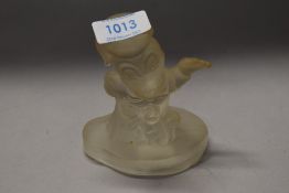 A 20th century Walt Disney glass figure study of Donald Duck 11cm tall