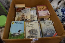A box of paper back books and novels, mixed interest, to include Penguin.