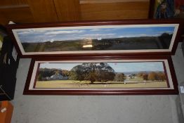 Two local interest framed and glazed panoramic photographs entitled 'Milnthorpe from Haverbrack