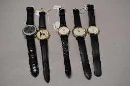 Five mens watches including Avia and Swiss.