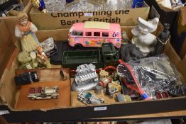 An Eddie Stobart Ltd pottery lorry 'Leslie Christine', a selection of automobile models on stands, a