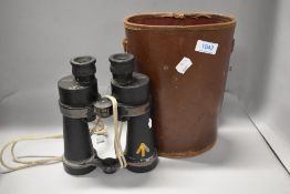 A pair of early 20th century military marked Barr and Stroud 1948 binoculars with case