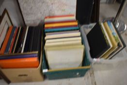 Three boxes of vinyl LP box sets of various genres including classical and pop music. Titles include