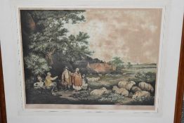George Morland, (1762-1804), after, a 20th century re-print, The Shepherd, 43 x 55cm, later
