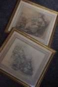 Jean Simeon Chardin, (17th/18thcentury), after, a pair of 20th century re-prints, mere et enfants,
