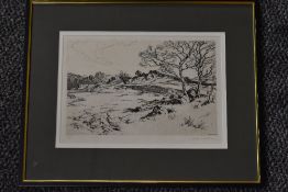 Bernard Eyre Walker, (1886-1972), after, an etching, landscape, signed, 18 x 27cm, modern mounted