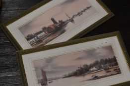 Ken Hammond, (20th century), a pair of prints, Langston Harbour, attributed verso, 16 x 41cm, framed