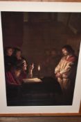 (20th century), a re-print, ecclesiastical devotion, 56 x 37cm, mounted framed and glazed, 70 x