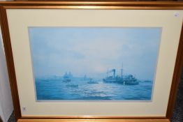 Gordon Ellis, (20th century), after, a Ltd Ed print, Early Morning Shipping on the Mersey, signed by