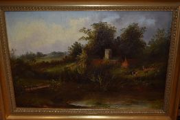 G Bates, (19th/20th century), Caversham Church Berks, attributed verso, 29 x 44cm, modern framed, 37