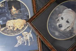 Pollyana Pickering, (contemporary), after, two prints, labradors, 38 x 29cm, framed and glazed, 43 x