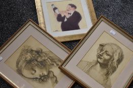 Kate, (contemporary), after, a print, wine connoisseur, 17 x 17, mounted frame and glazed, 28 x
