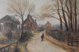 Albert Ryder, (19th/20th century), a watercolour, country lane, signed, 23 x 33cm, mounted framed