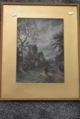Albert Dunnington, (1860-1928), a watercolour, country church, signed and dated 1923, 35 x 24cm,
