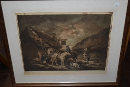 George Morland, (1762-1804), three 19th century prints, The Thatcher (not Margaret), The Door of the