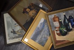 C Hay, (20th century), after, a print, still life, 35 x 40cm, framed and glazed, 40 x 45cm, and a