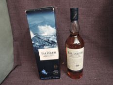 A bottle of pre 2021 Talisker Ten Year Old Single Malt Scotch Whisky, 45.8% vol, 70cl in card box